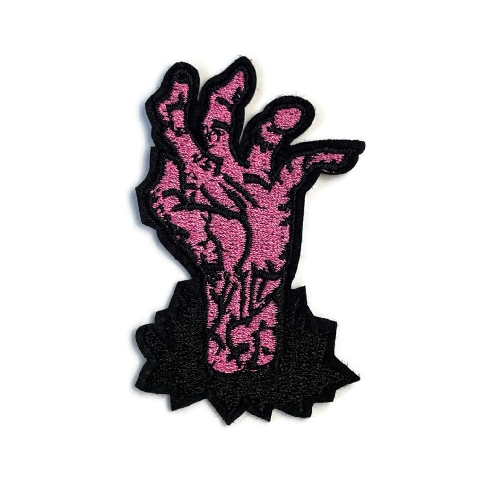 Zombie Pink Hand Grave Embroidered Patch